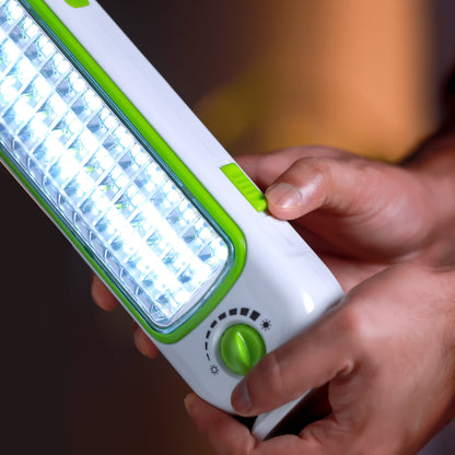 Hi-Power LED Emergency Lantern with Solar Panel ,Portable and Light-Weight Design , GE53032 Green/White