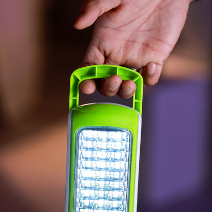 Hi-Power LED Emergency Lantern with Solar Panel ,Portable and Light-Weight Design , GE53032 Green/White