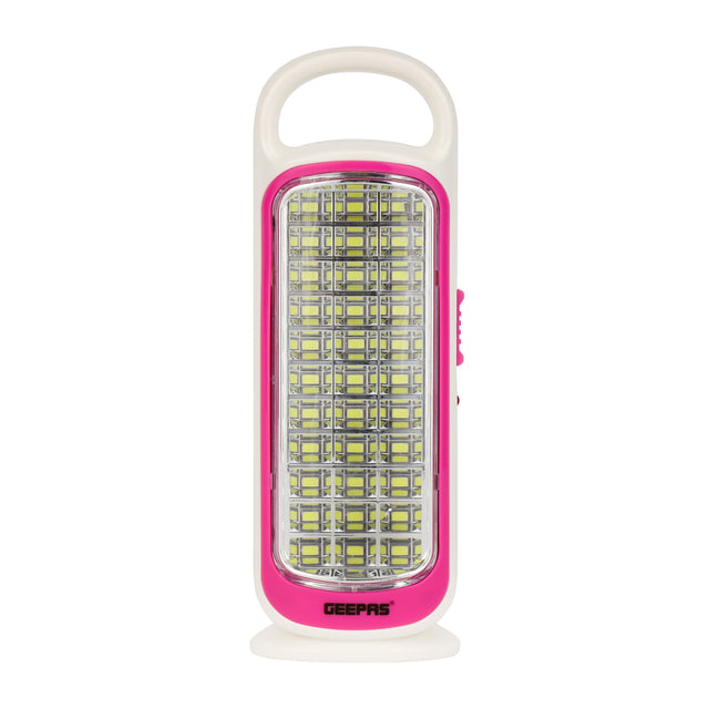 Hi-Power LED Emergency Lantern with Solar Panel, White and Pink