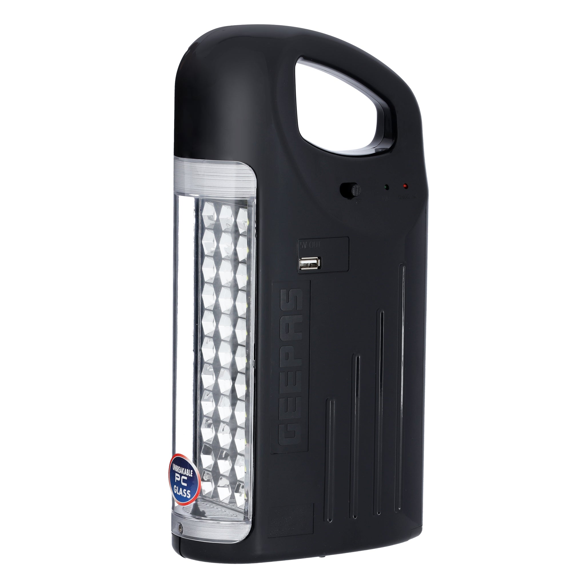 High Power 3D Emergency Lantern, Lead-Acid Battery,  33 PCS 2835SMD LED | Overcharge Protection | Unbreakable PC Glass | Automatic Lighting | USB Output White/Yellow