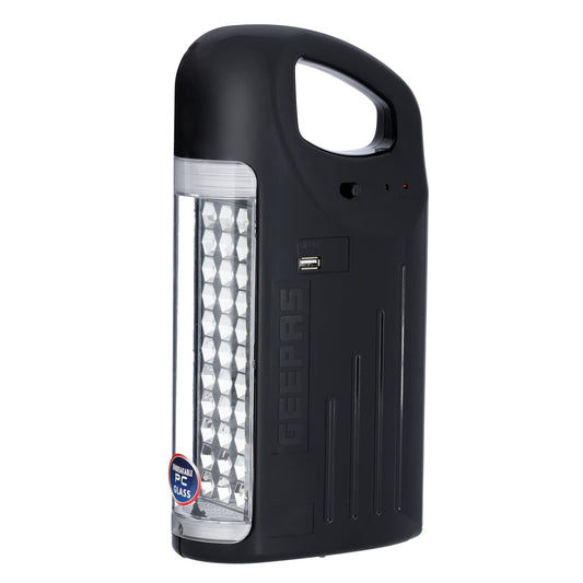 High Power 3D Emergency Lantern, Lead-Acid Battery,  33 PCS 2835SMD LED | Overcharge Protection | Unbreakable PC Glass | Automatic Lighting | USB Output White/Yellow