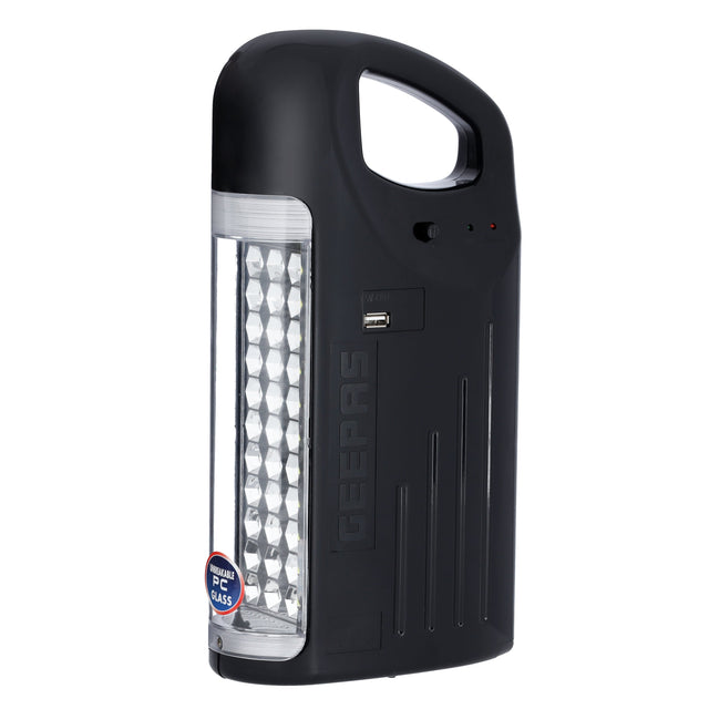 High Power 3D Emergency Lantern, Lead-Acid Battery,  33 PCS 2835SMD LED | Overcharge Protection | Unbreakable PC Glass | Automatic Lighting | USB Output White/Yellow