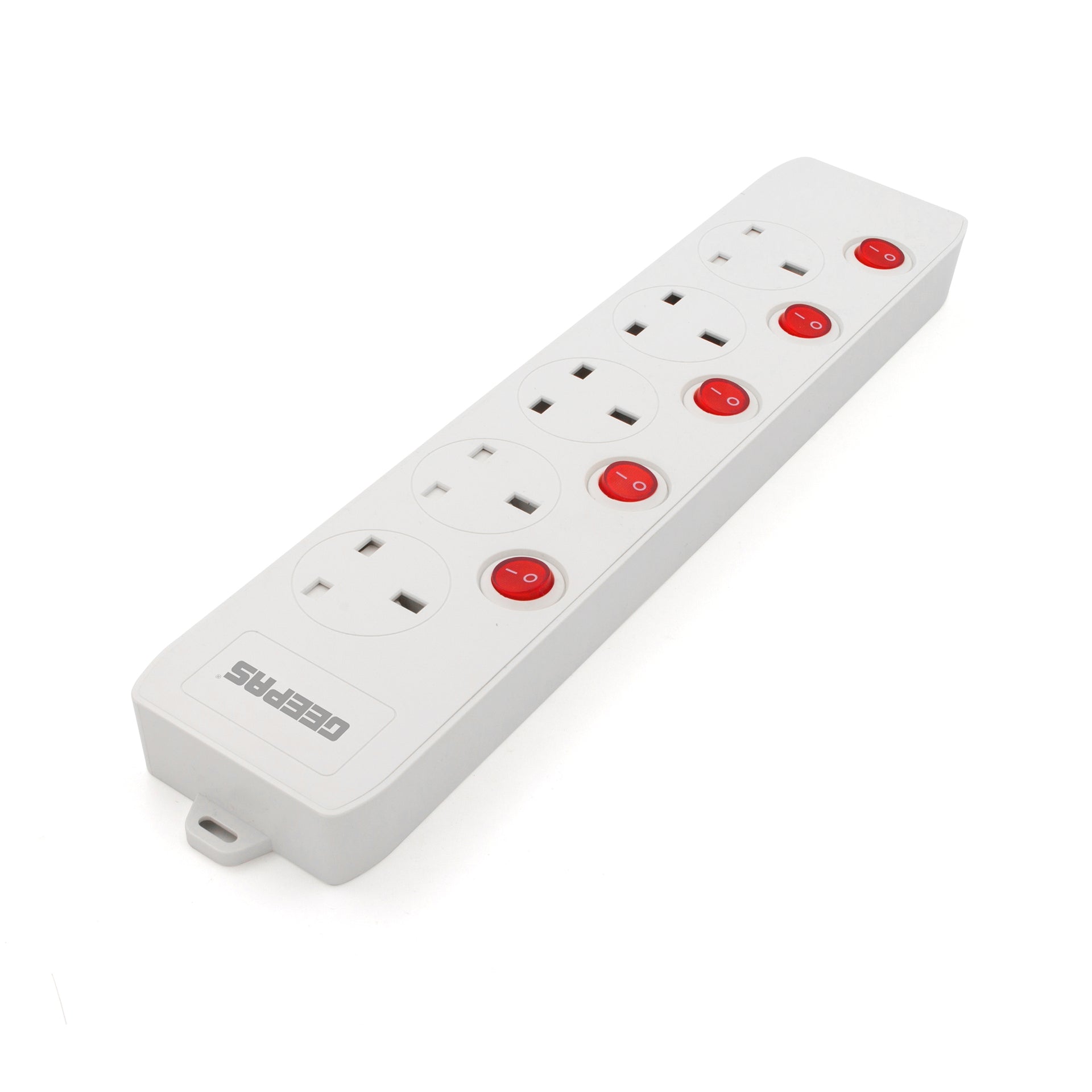 Geepas 5-way Extension Socket with Individual Switches Fire Proof Protection/ 3-meter Cord, Ideal for Home, Office 3meter