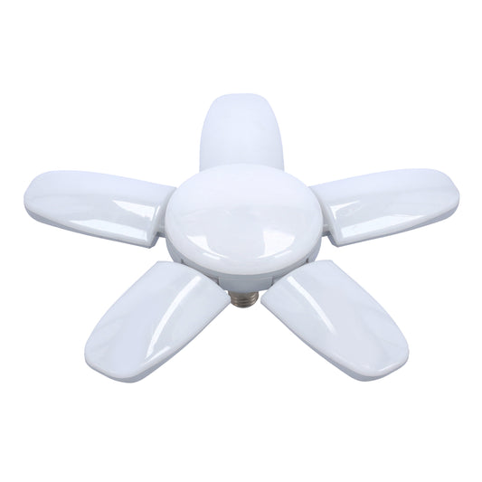 Geepas 5 Leaf Led Folding Lamp - Portable 5 Adjustable Leafs Ceiling Light | 50000 Hours Working Life | Ideal for Garage, Workshop, Hotel, Shops, Restaurants, Office & More | 2 Year Warranty