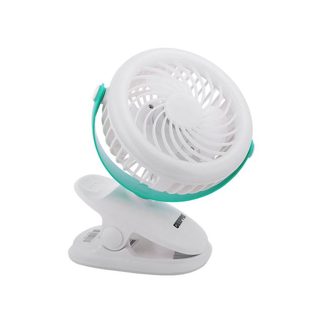 Rechargeable Clip Fan With Light GF21137 White