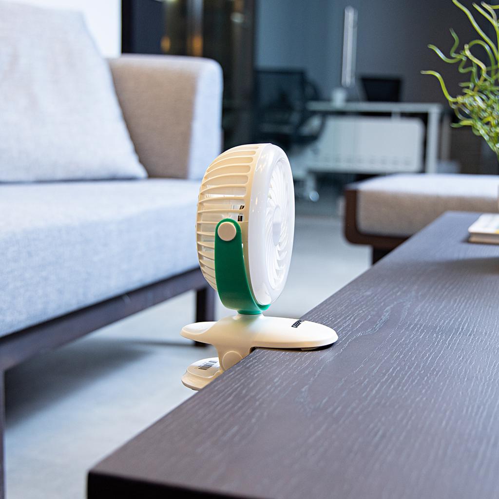 Rechargeable Clip Fan With Light GF21137 White