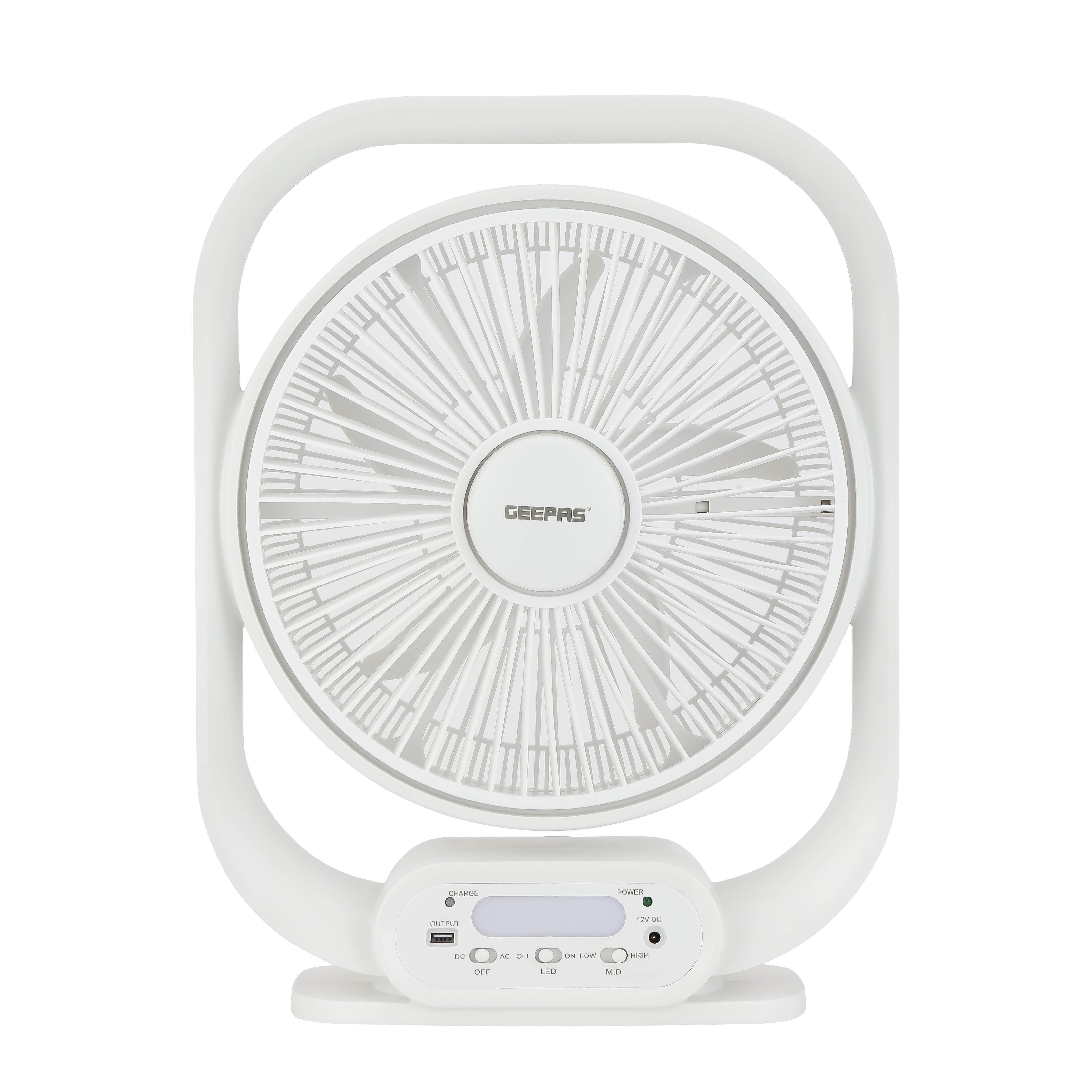 12 Inch Rechargeable Table Fan With 5 Leaf Blade, Solar Input, USB Out ...