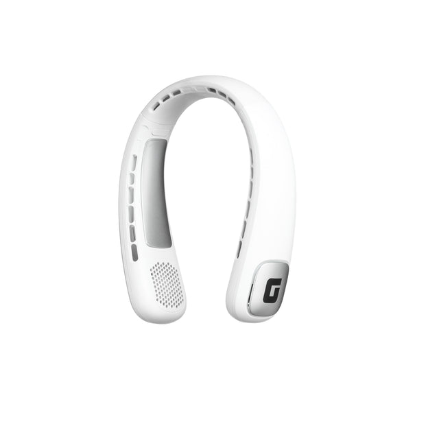 Geepas Portable Neck Fan- GF21227/ 6 Hours Long Working Time, 3 Speed Levels/ Digital Display, Lightweight, Rechargeable for Indoor and Outdoor Use/ Silent, Safe and Secure/ White, 2 Years Warranty
