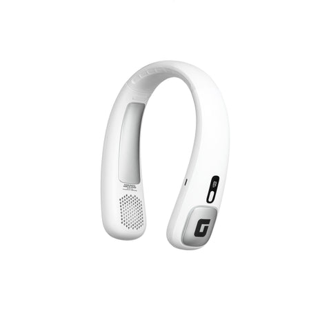 Geepas Portable Neck Fan- GF21227/ 6 Hours Long Working Time, 3 Speed Levels/ Digital Display, Lightweight, Rechargeable for Indoor and Outdoor Use/ Silent, Safe and Secure/ White, 2 Years Warranty