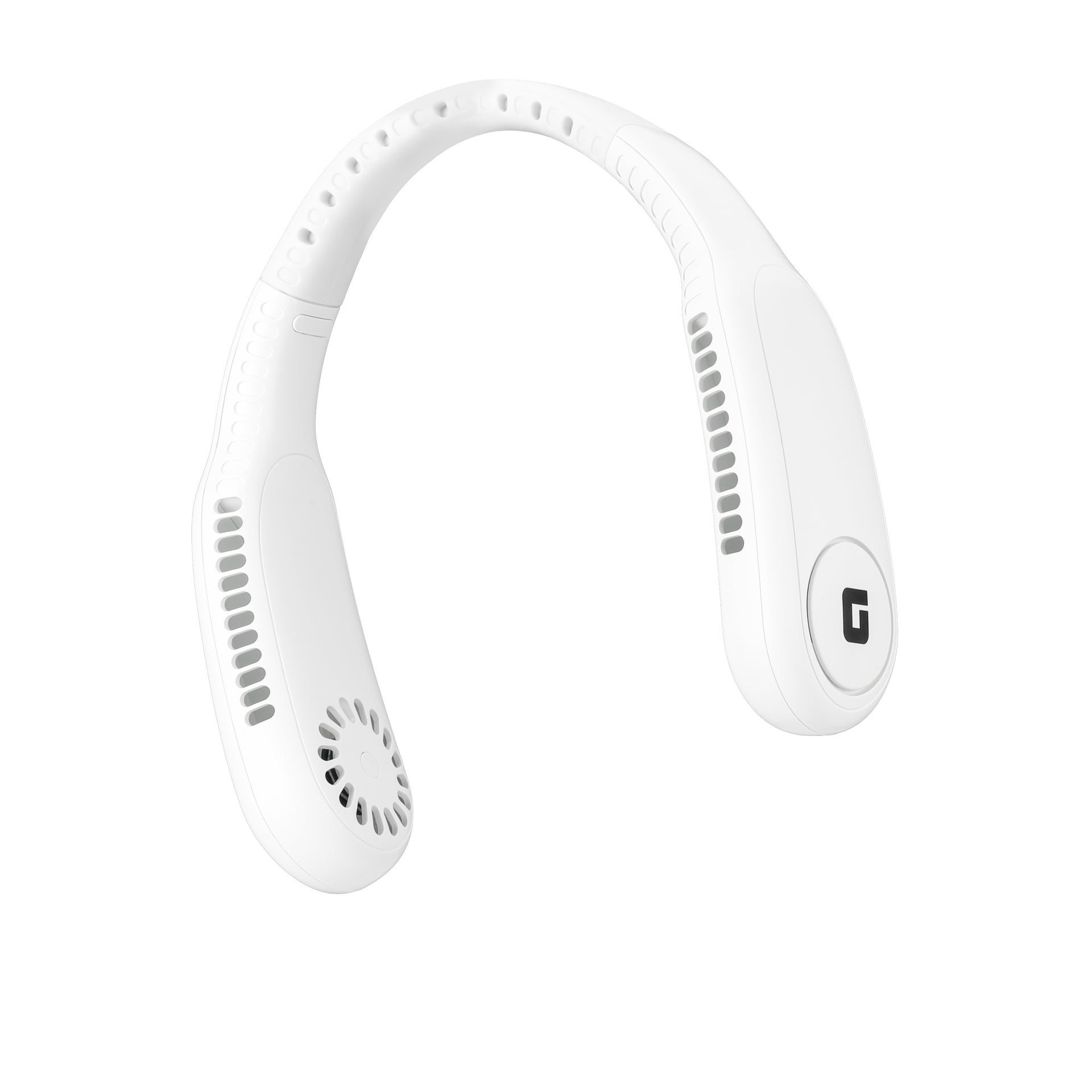 Geepas Portable Neck Fan- GF21228/ 6 Hours Long Working Time, 3 Speed Levels/ Lightweight, Rechargeable for Indoor and Outdoor Use/ Silent, Safe and Secure/ White, 2 Years Warranty