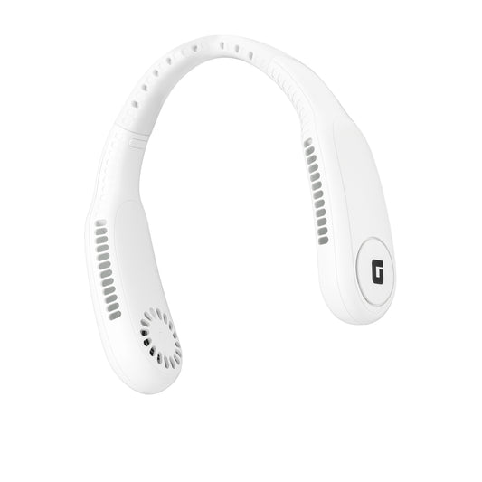 Geepas Portable Neck Fan- GF21228/ 6 Hours Long Working Time, 3 Speed Levels/ Lightweight, Rechargeable for Indoor and Outdoor Use/ Silent, Safe and Secure/ White, 2 Years Warranty