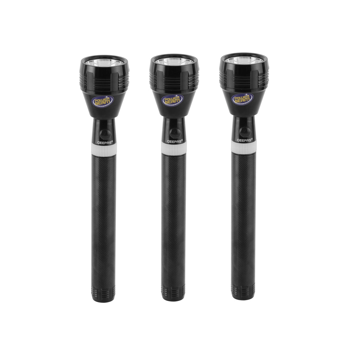 3-in-1 Rechargeable LED Flashlight – CREE LED Torch, 2000m Beam Range, Ni-Cd Battery, Aircraft-Grade Aluminum Body, Water-Resistant, Black