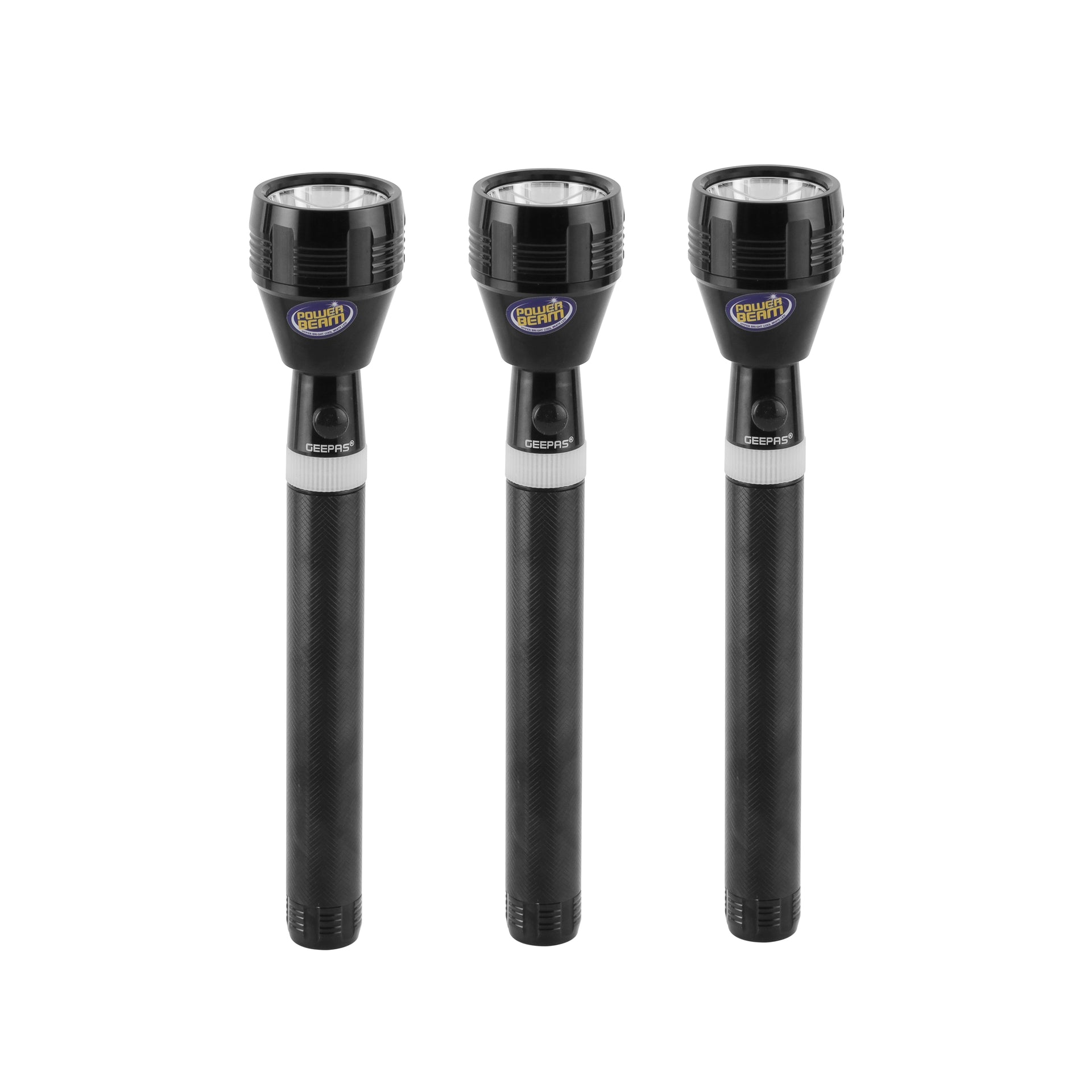 Geepas Gfl4622 Family Pack Rechargeable Led Flashlight, Set Of 3