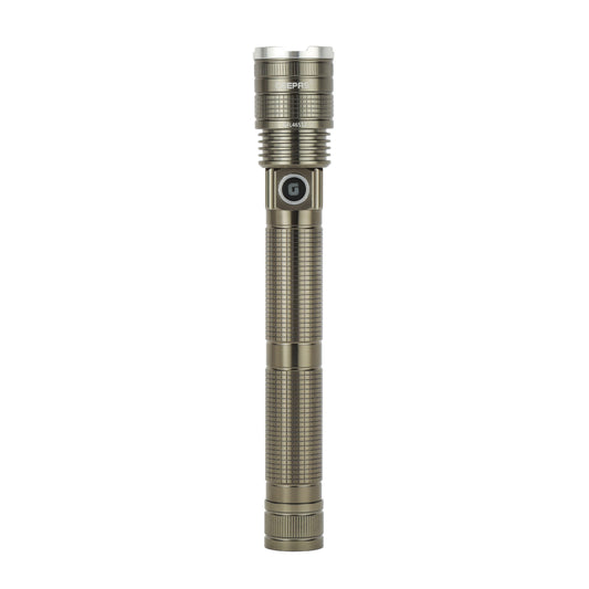 Geepas Zoomable LED Flashlight- GFL4651/ 20W Laser High-Power LEDs, Perfect for Indoor and Outdoor Use, 10 Hours Continuous Working/ with Aluminum Alloy Housing, Type C Charging/ Black, Limited Lifetime Warranty