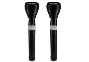2-Piece Portable CREE Bright Zoom Rechargeable Long Range Distance Hi Power Focus Emergency Torch Light LED Flashlight Set Black
