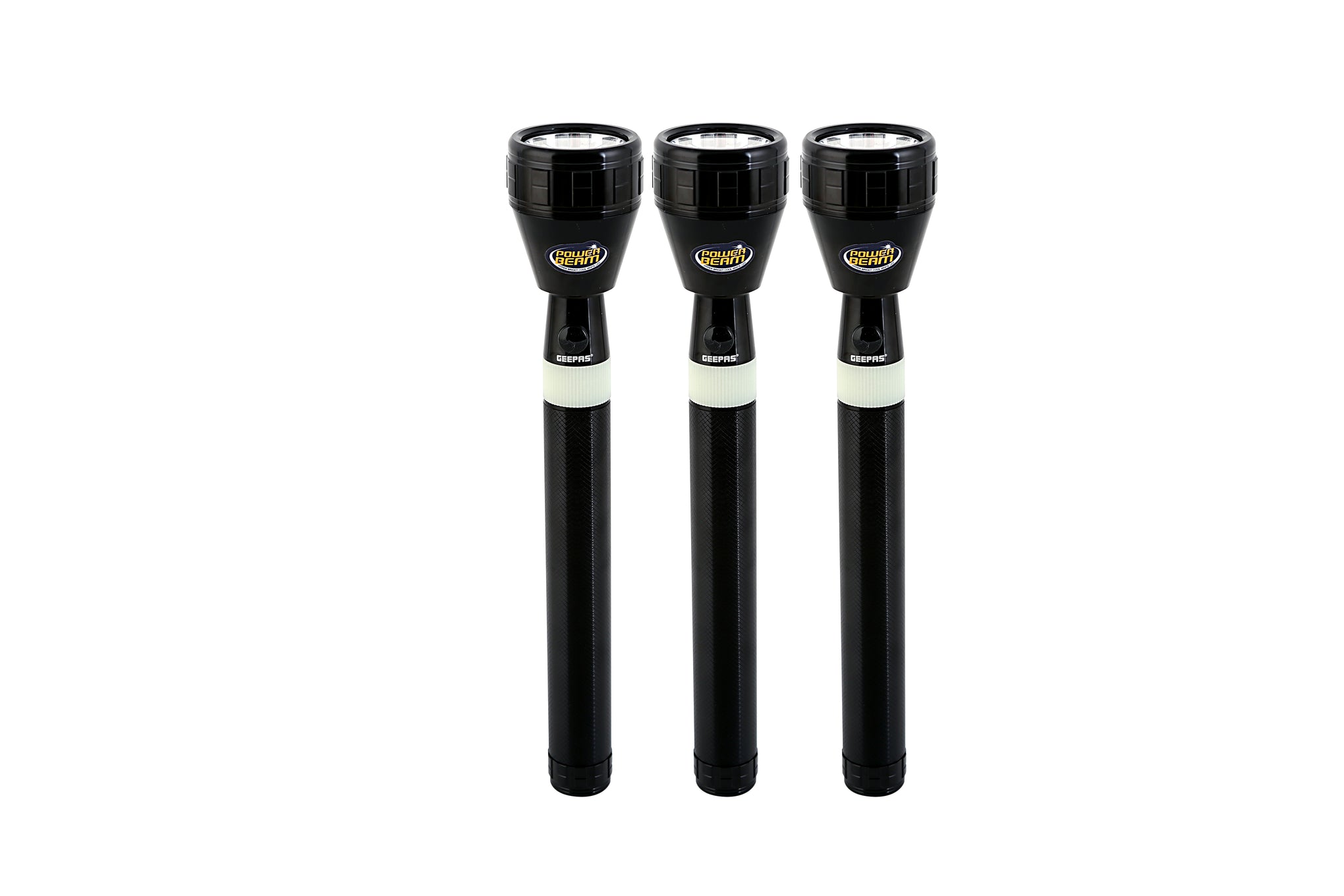 Zoomable 3 IN 1 Family Pack Rechargeable LED Flashlight| Aluminium Alloy Body | 15 W High Power LED | Type C Charging Li-ion 4000 mAh Battery| 6 Hrs working time GFL4658 Black 20cm