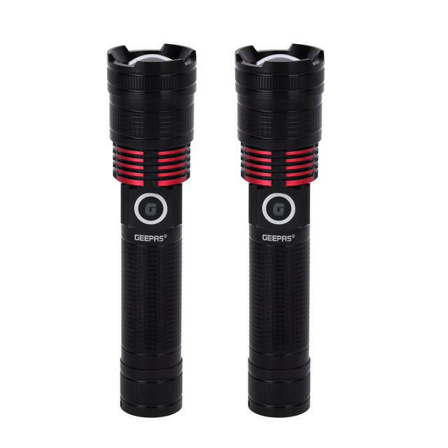 2 in 1 Rechargeable LED Flashlight with Aluminum Housing, Lithium Battery, 15W High Power LED