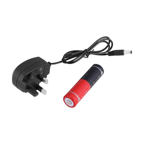 Geepas Rechargeable Led Flashlight - 1800 Meters Range & High Beam Light | 2 Hours Working With 2500 Mah Battery | Ideal For Trekking, Camping, Power Cuts & More, Black - Gfl51030N