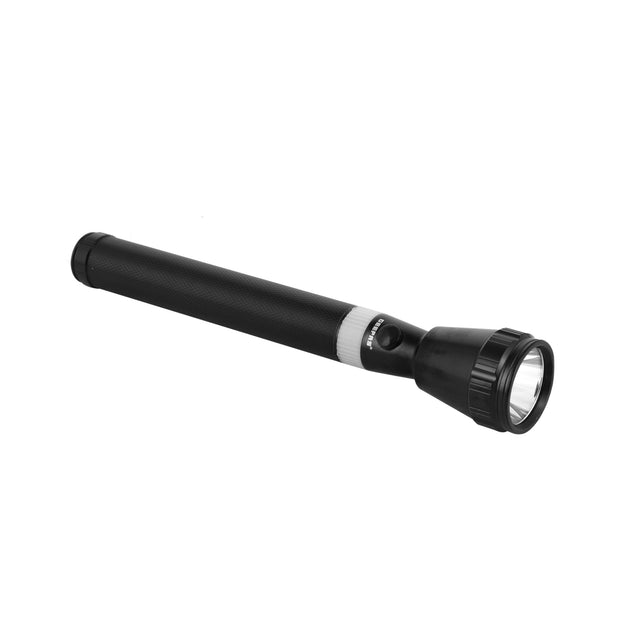 Rechargeable LED Flashlight - LED Torch with 2000 Meters Range, Portable Design & 4 Hours Working |Perfect for Camping Bicycle Hiking & Emergency Black/White 285mm