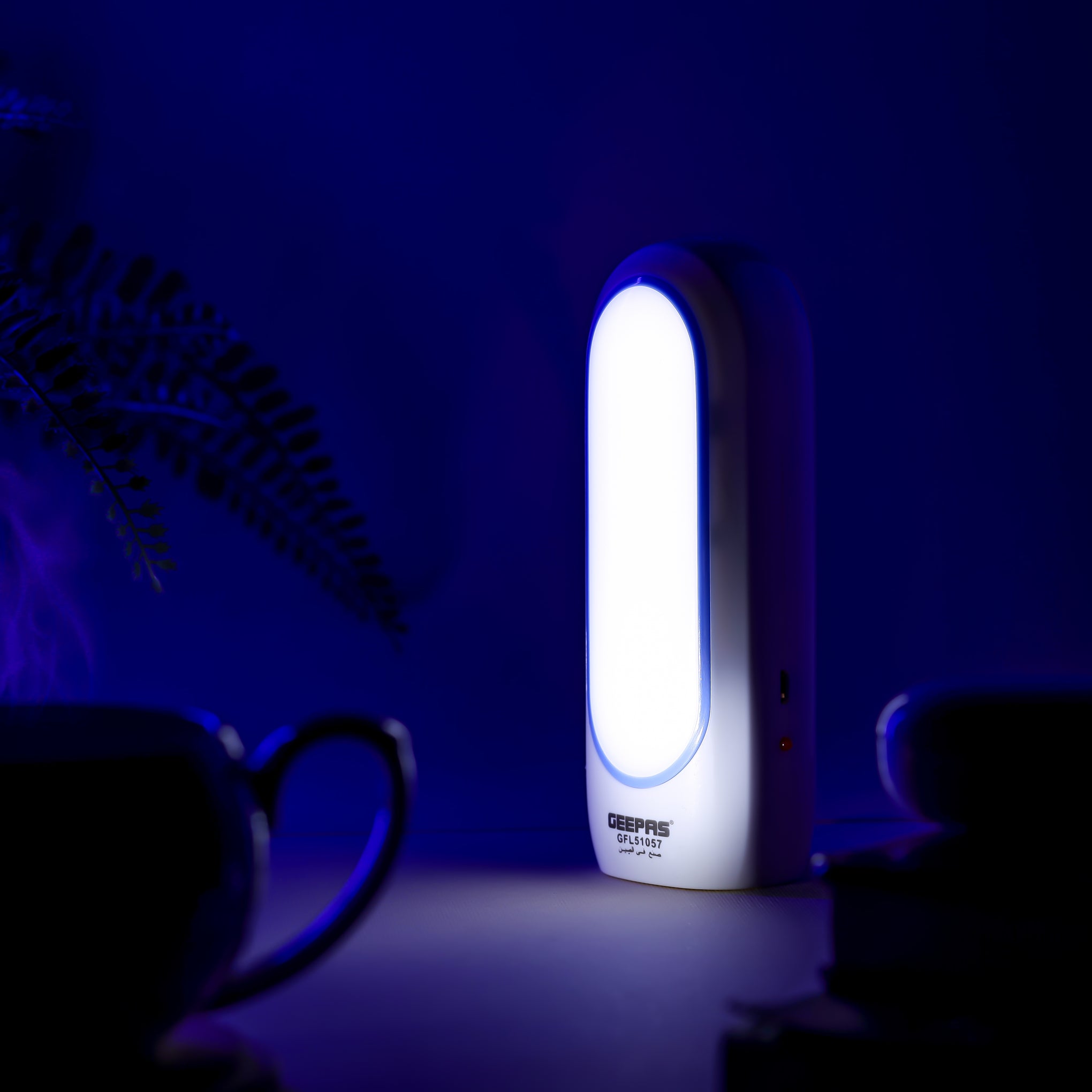 2-IN-1 Rechargeable LED Flashlight with Sidelight and Headlight White/Blue - GFL51057