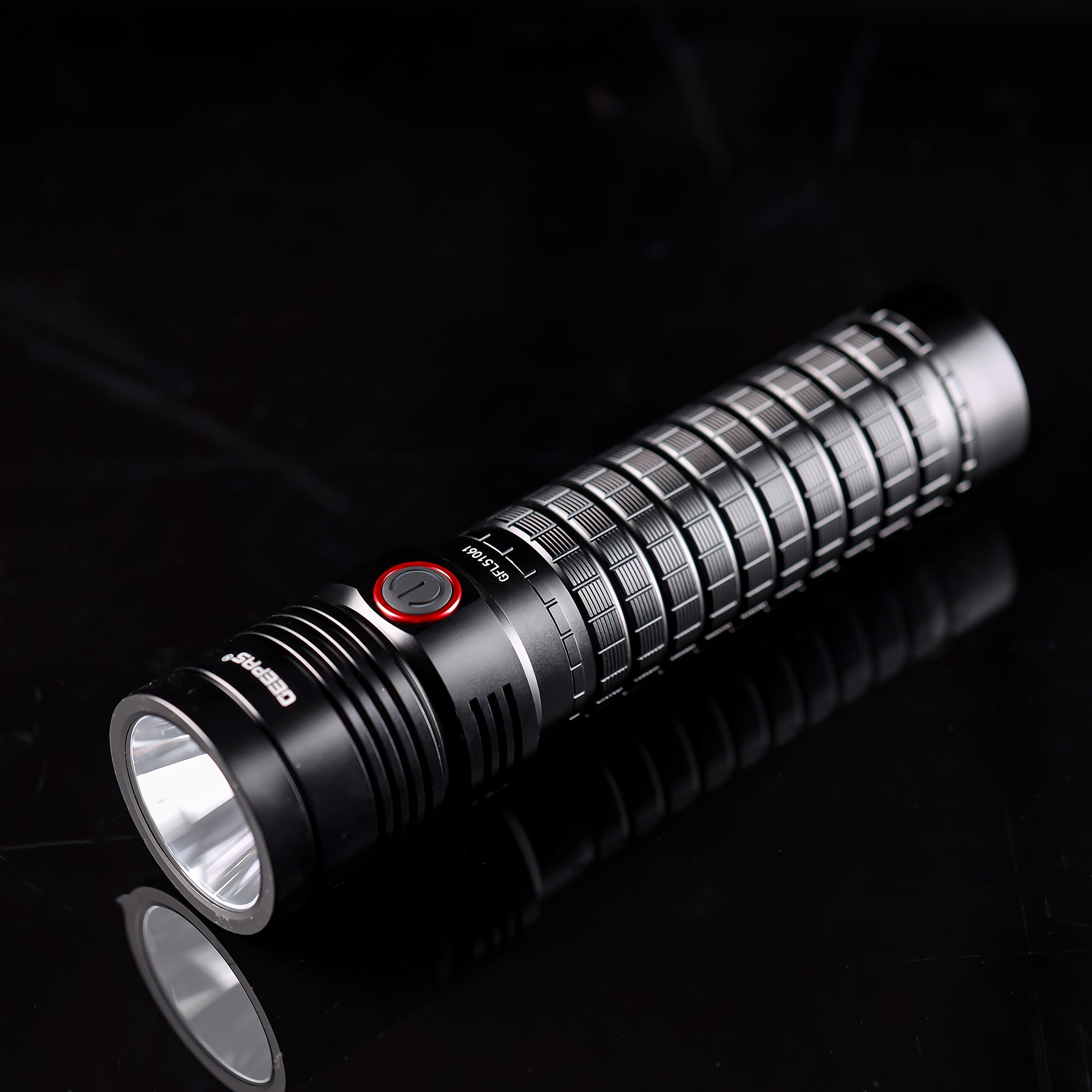 Rechargeable LED Flashlight with High Capacity Lithium Battery /Aircraft Aluminium Body/Mobile Charging/Type C Charging /GFL51061, Black