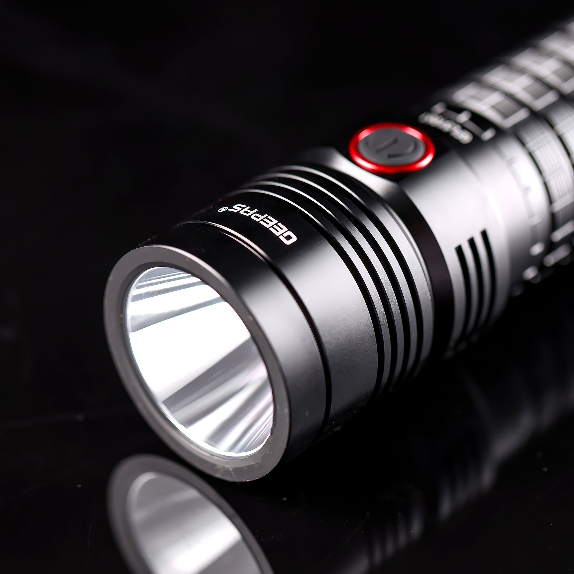 Rechargeable LED Flashlight with High Capacity Lithium Battery /Aircraft Aluminium Body/Mobile Charging/Type C Charging /GFL51061, Black