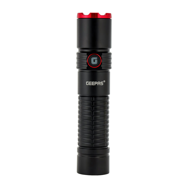 Rechargeable LED Flashlight – 20W 2500 Lumens, IPX5 Waterproof, 4000mAh Lithium Battery, Type-C Charging, 1000m Beam Range, Aircraft Aluminum Body, Black