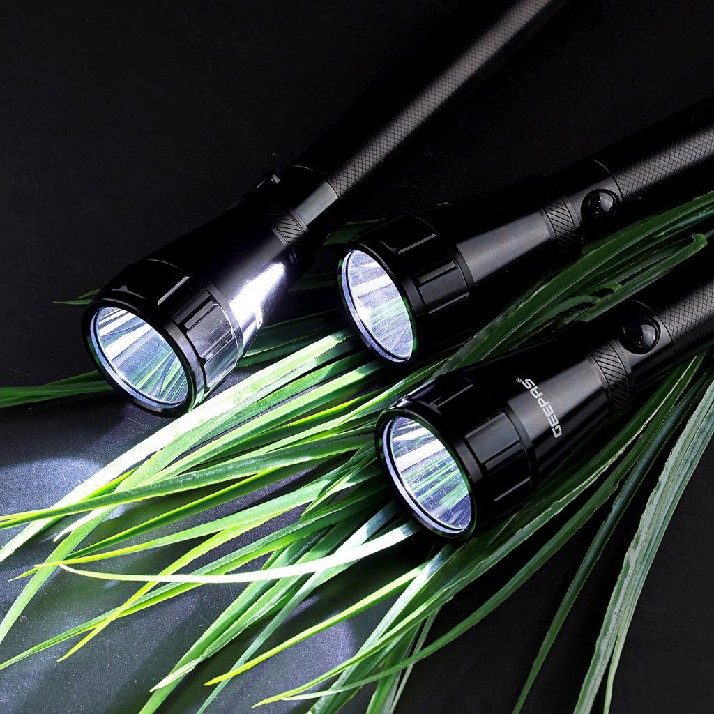 3Pcs - Rechargeable Water Proof LED Flashlight with Hyper Bright Cool White LED, Aircraft Grade Aluminum Body, Ideal for Trekking, Camping & More.. Black