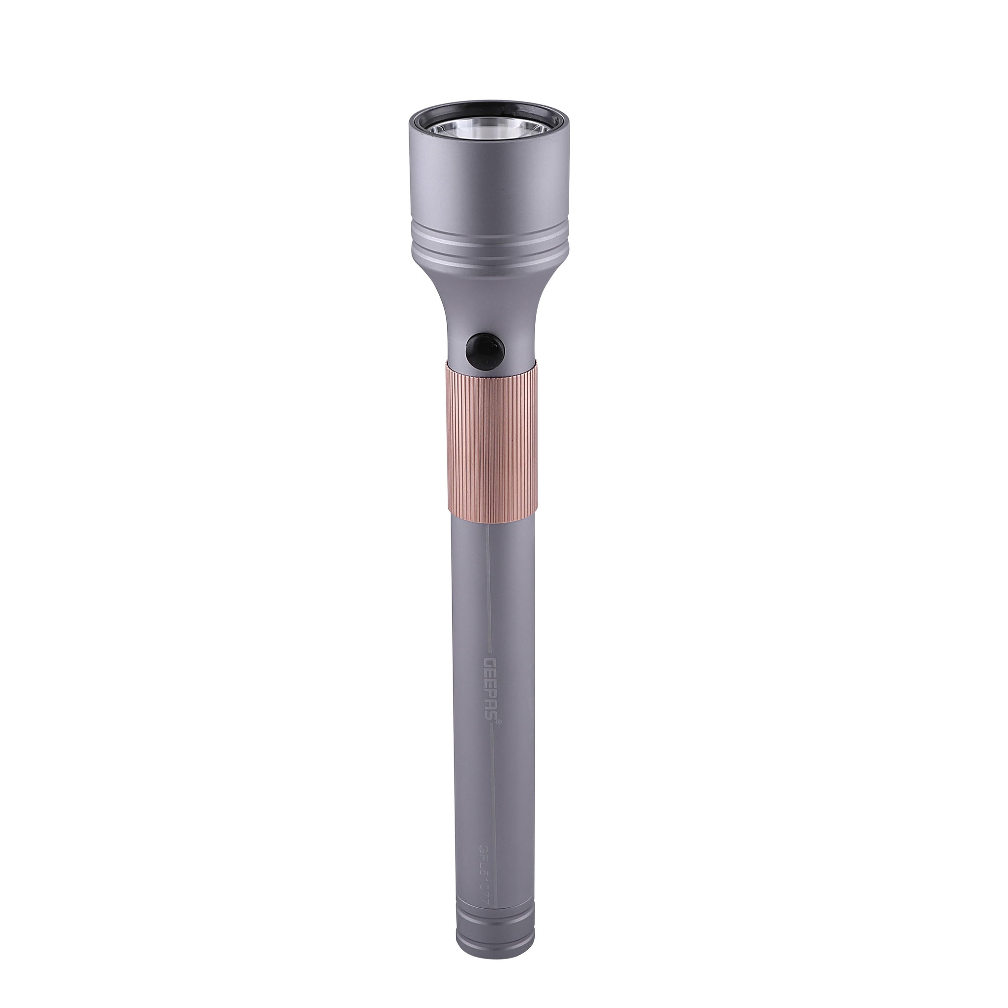 Geepas 2 PCS Rechargeable Water Proof LED Flashlight - 3000 Mah Super Bright Light Rechargeable Flashlight |Aluminum Body, Water Proof, Highly Durable CREE LED Lights