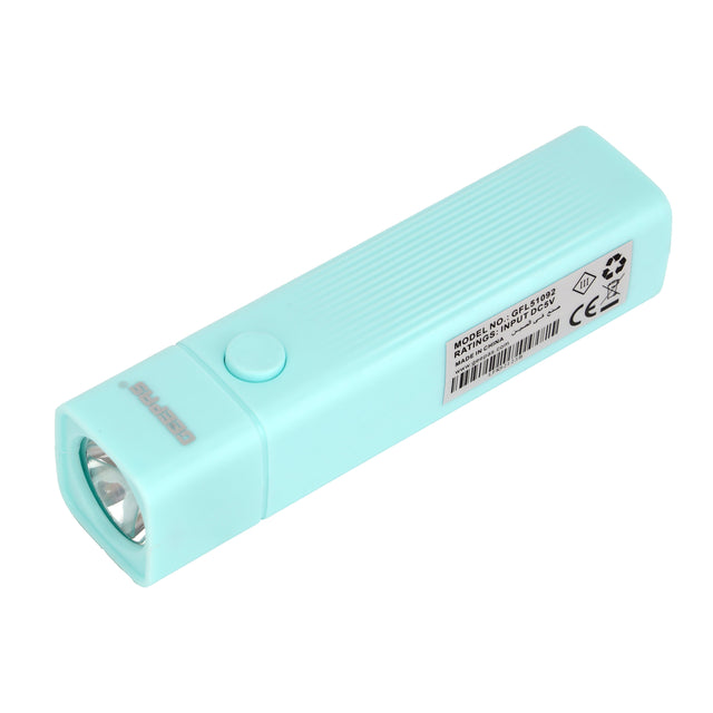 Rechargeable LED Torch – 1200mAh Battery, Dual Light Modes, Micro USB Charging, Up to 10 Hours Runtime, Compact Portable Flashlight, Blue