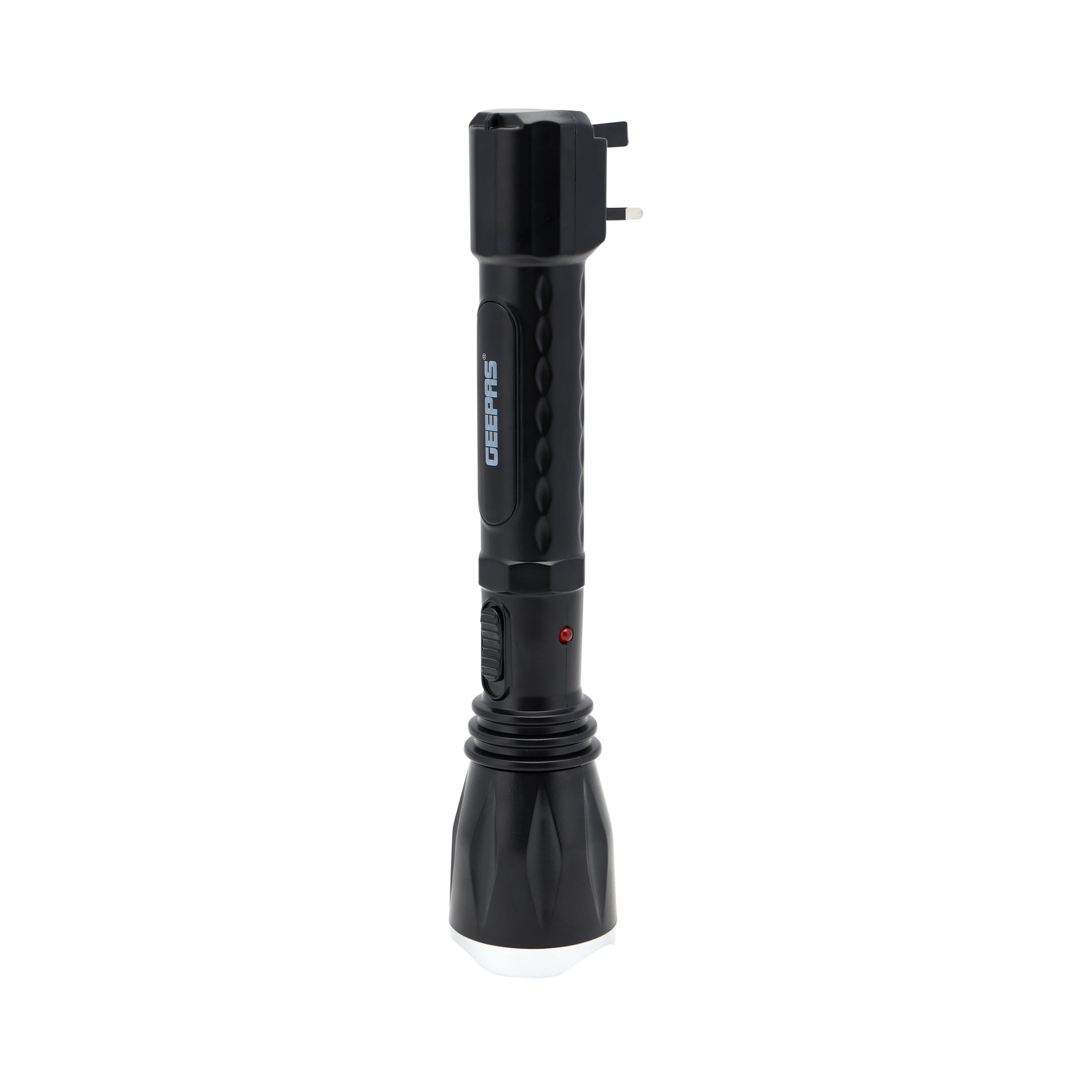 Rechargeable LED Flashlight with Hyper Bright 1W Hi-Power LED Light, Built-in 400mAh Lead Acid Battery, Black 5.5x31cm