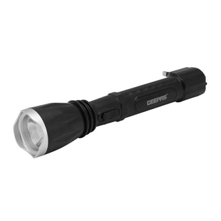 Rechargeable LED Flashlight with Hyper Bright 1W Hi-Power LED Light, Built-in 400mAh Lead Acid Battery, Black 5.5x31cm