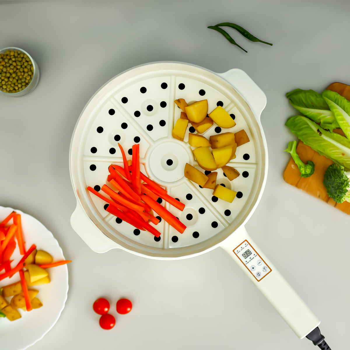 Electric Frying Pan With Teflon Non-Stick Coating 4 L 1500 W GFP63063 White/Black