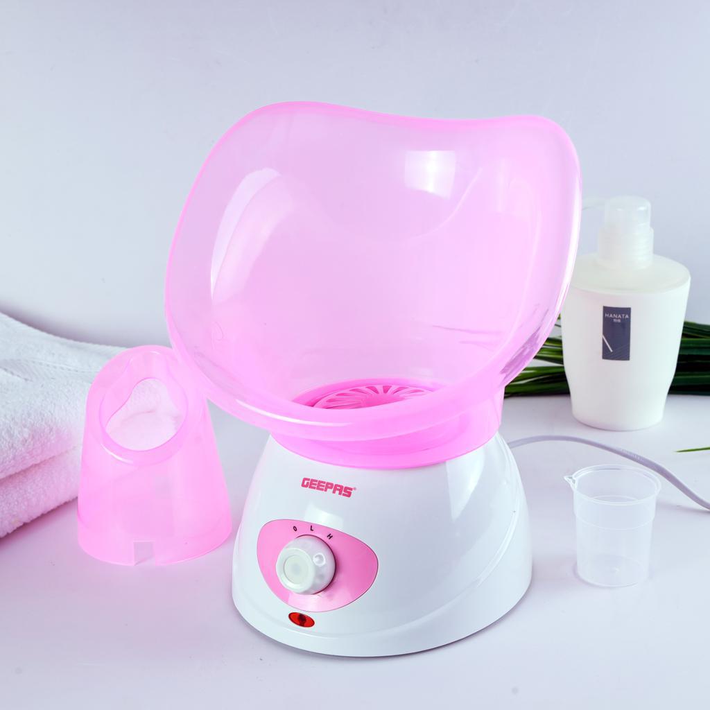 Facial Steamer, 40ml Capacity, 2 Speed, GFS8701, Includes 1pc Face Mask, Nose Mask, Measuring Cup, Steamer for Face, Nose, Cold, Etc Pink/White