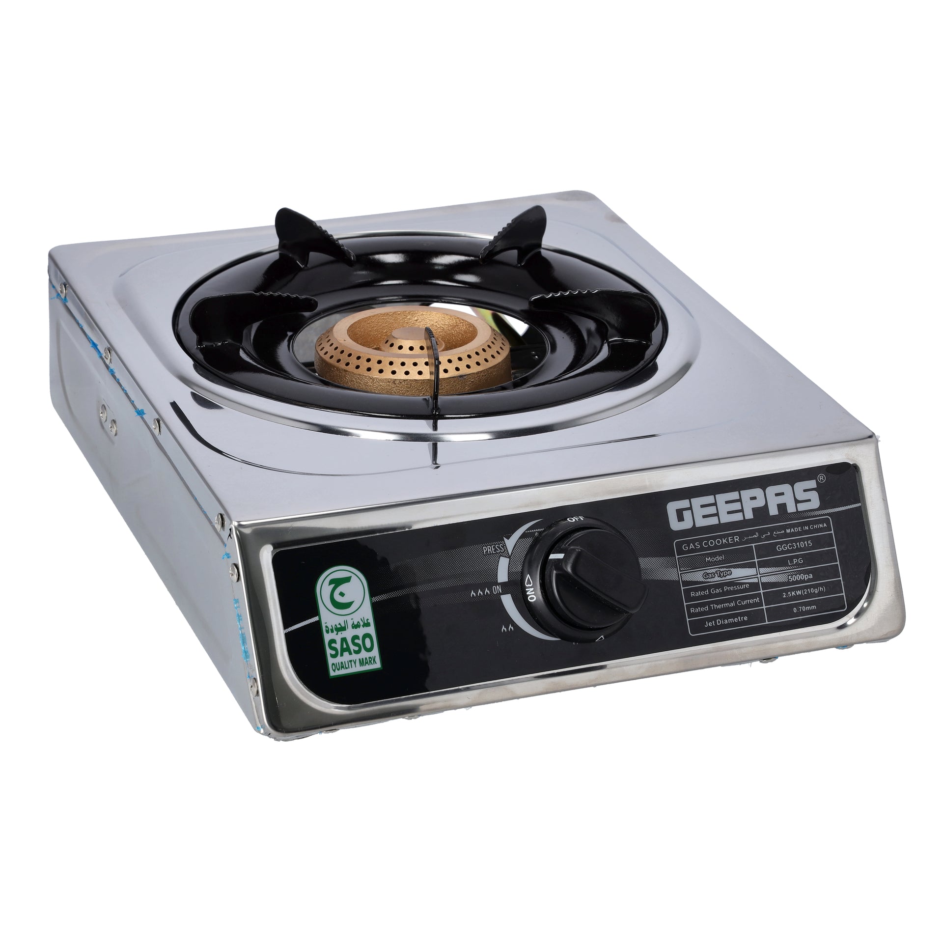 Easy Control Knob & Anti Skid Base Cooking Burner GGC31015 Silver