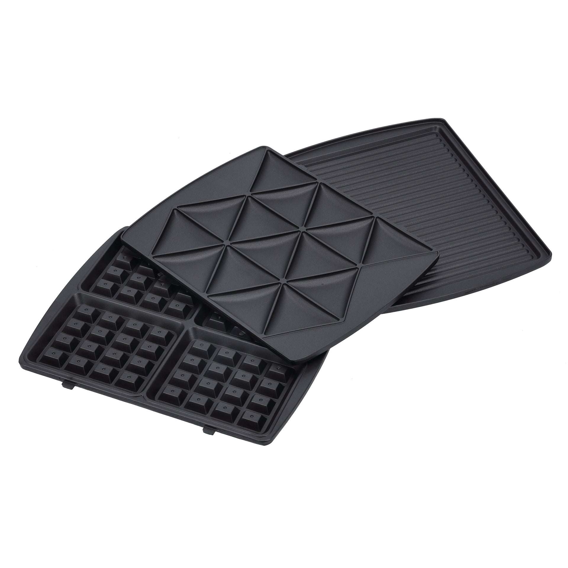 3-IN-1 Multi Snack Maker , Non-Stick Grill, Waffle, & Sandwich Plates | Auto Temp Control & Overheat Safety | 2-Year Warranty 1400 W GGM36534N Black/Silver