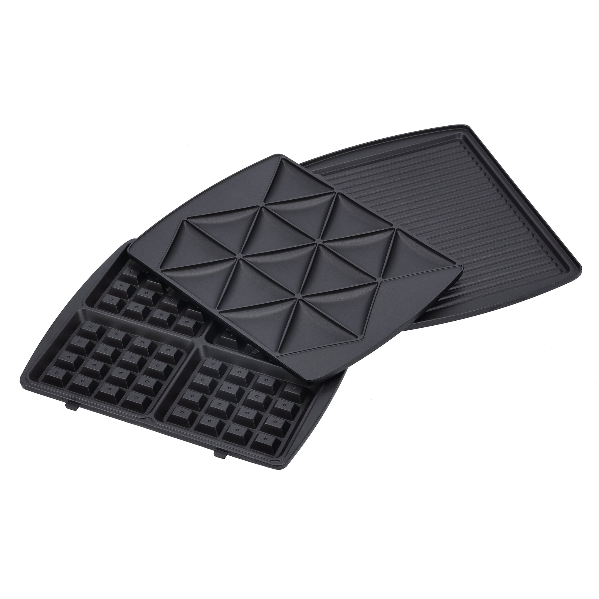 3-IN-1 Multi Snack Maker , Non-Stick Grill, Waffle, & Sandwich Plates | Auto Temp Control & Overheat Safety | 2-Year Warranty 1400 W GGM36534N Black/Silver