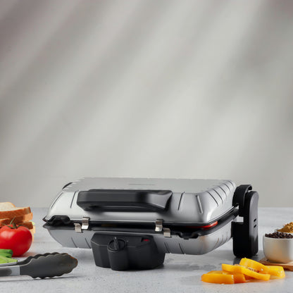 Multifunction Grill Maker, Adjustable Thermostat, GGM5458 - Non-Stick Cooking Plate, Detachable Cooking Plate, Overheat Protection, Cord Storage, Vertical Storage, Portable 1600 W GGM5458 Silver