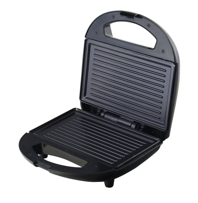 Portable Powerful  2 Slice Grill Maker with Non-Stick Coated Plates With Safety Locks, Stainless Steel, Cool Touch Handle & Skid- Resistant Feet, Power On & Ready Light Indicators 2 Slices 750 W GGM6001 Black/Grey