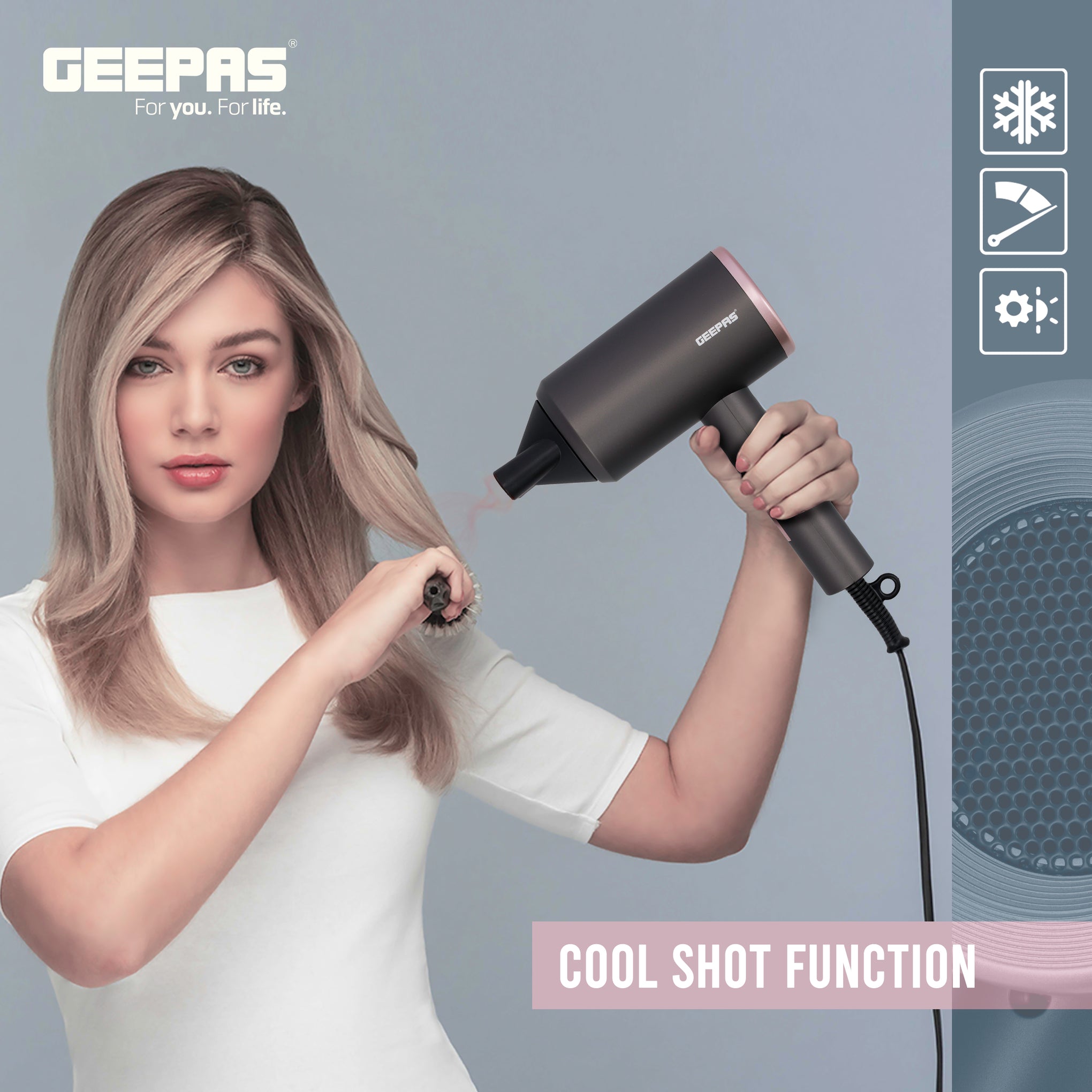 Portable Elegant Two Speed Hair Dryer for Frizz Free Styling with Cool Shot Function