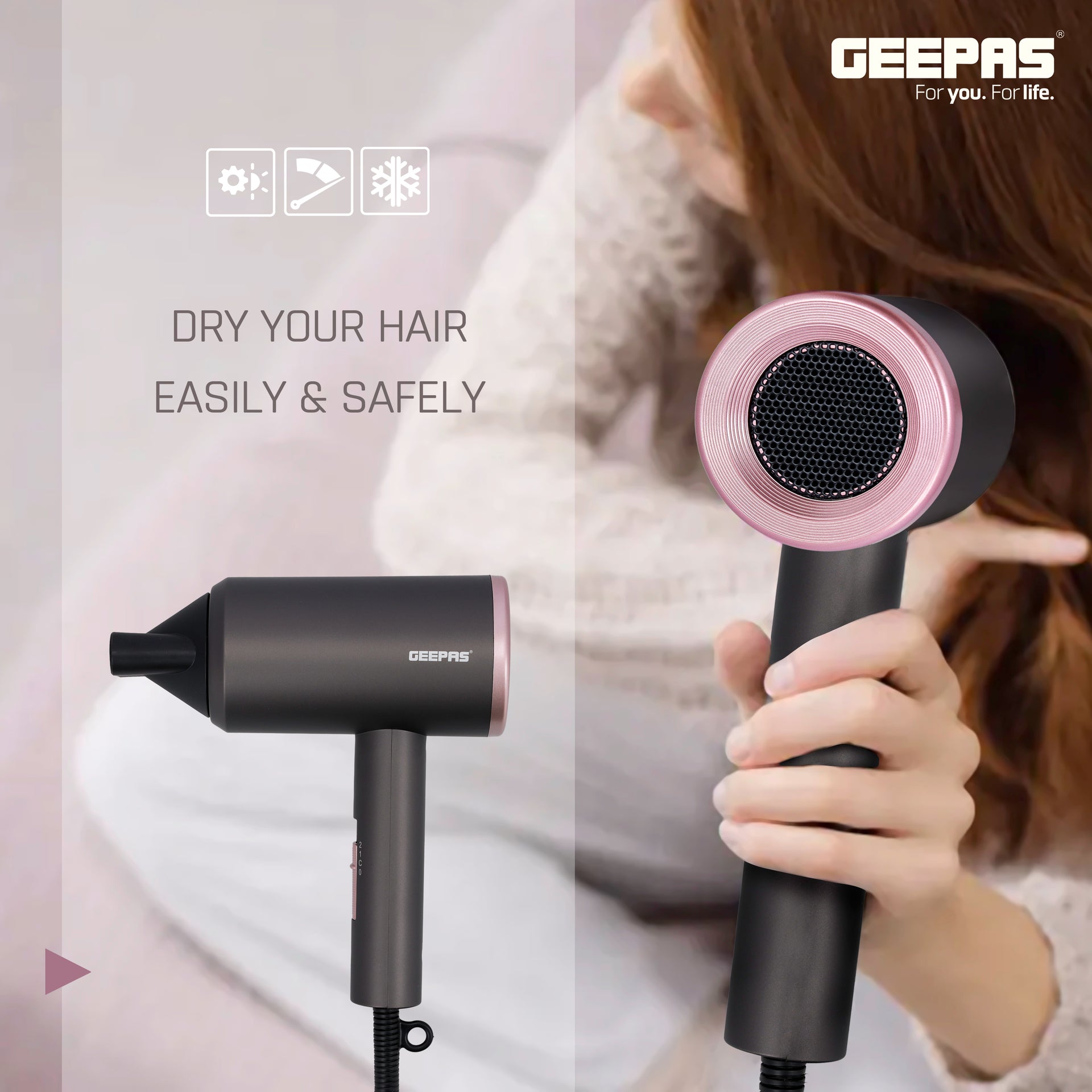 Portable Elegant Two Speed Hair Dryer for Frizz Free Styling with Cool Shot Function
