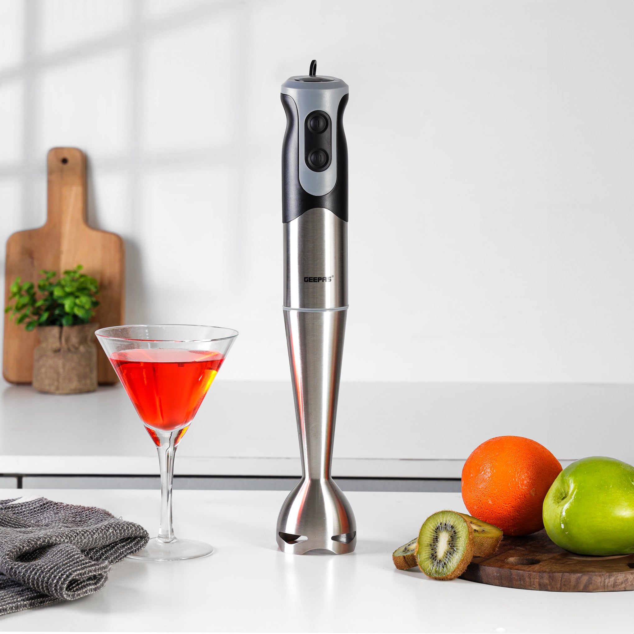 Geepas Stainless Steel Hand Blender, 700W, Stainless Steel - GHB5468
