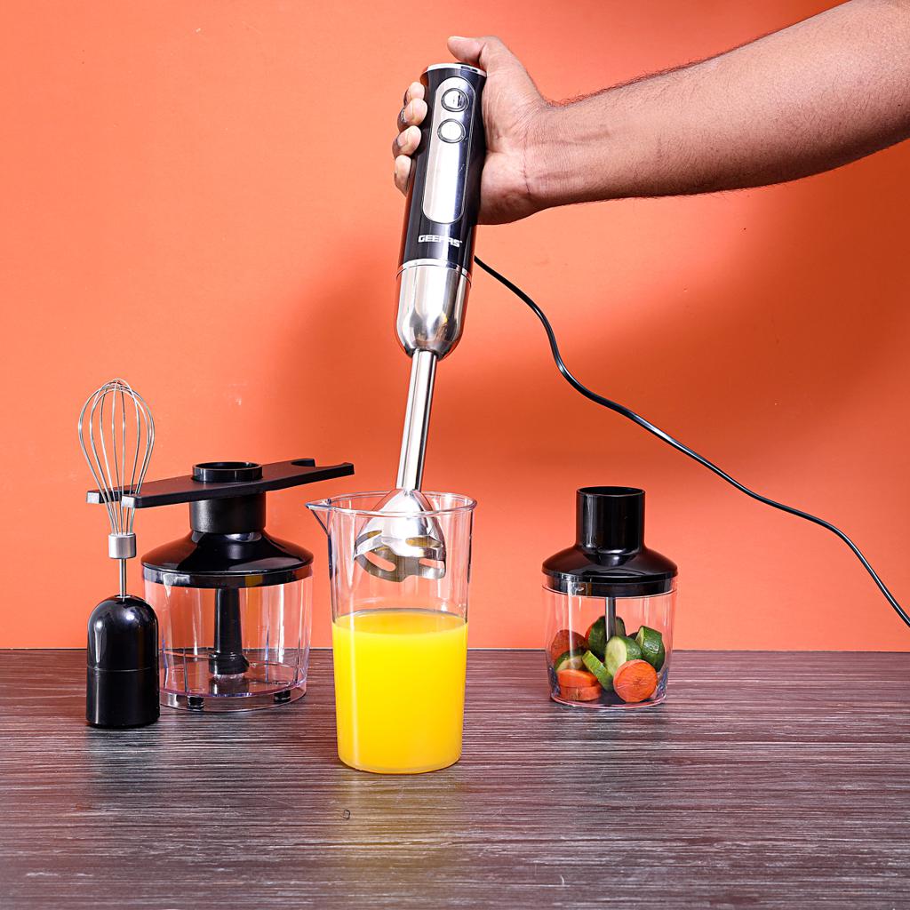 5-In-1 Handheld Blender Set 600 W GHB6137 Black/Clear