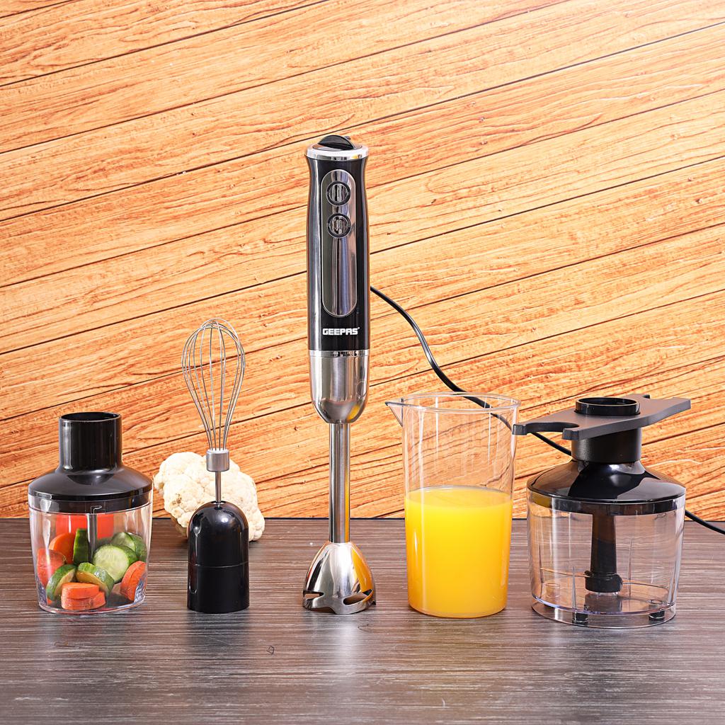 5-In-1 Handheld Blender Set 600 W GHB6137 Black/Clear