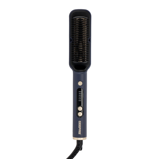 Geepas Hair Straightening Brush with Ceramic Plates and LED Display