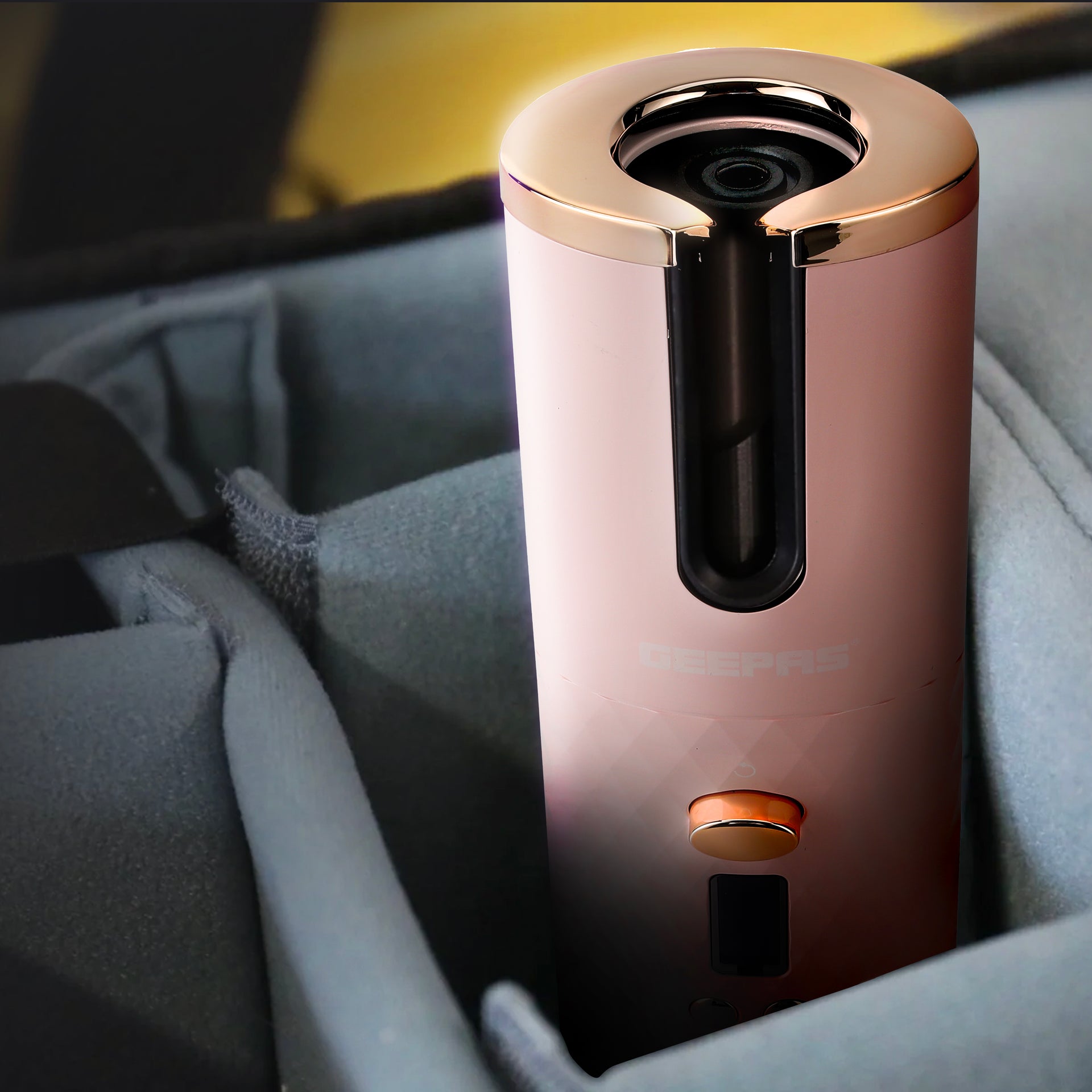 Geepas Wireless Automatic Hair Curler - Portable Electric Rotating with Heat Isolating Chamber, Temperature Control & Timer Settings, 2 Years Warranty Pink