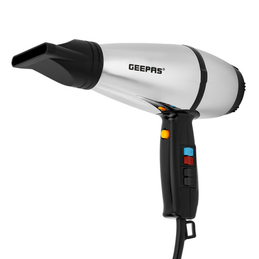 Geepas Hair Dryer GHD86072, AC Motor, Cool Shot Function, 2 Heat Setting Function, Overheat Production, Strong And Powerful Wind, Detachable Filter Easy To Clean, One Nozzle, Fast Drying Of Thick Hair