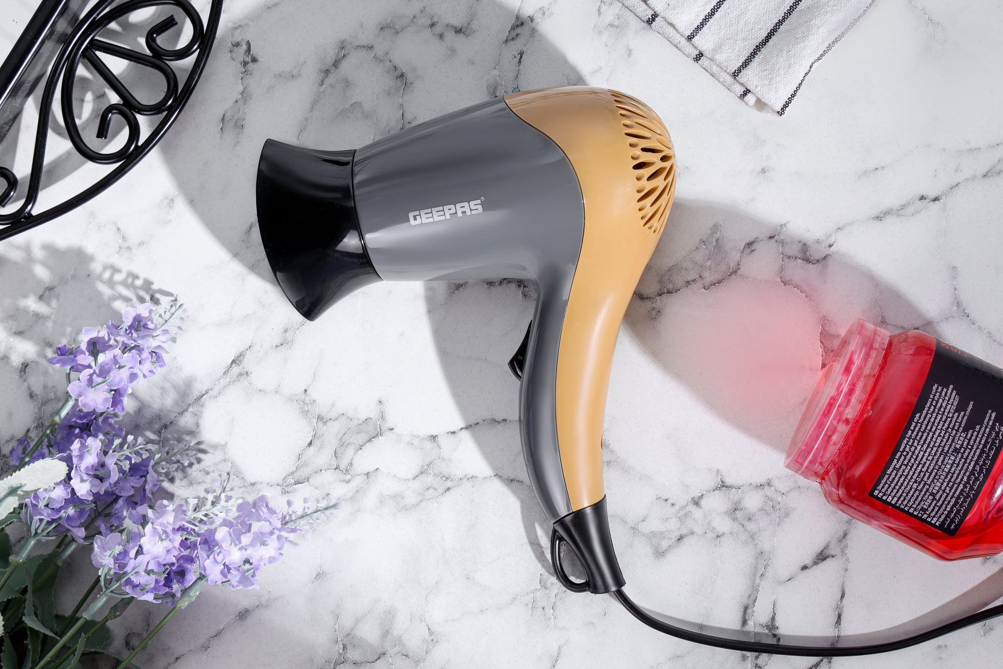High-Speed Hair Dryer: Quiet, 2 Speed/Heat, Concentrator, Hang Hook - Salon & Home Styling