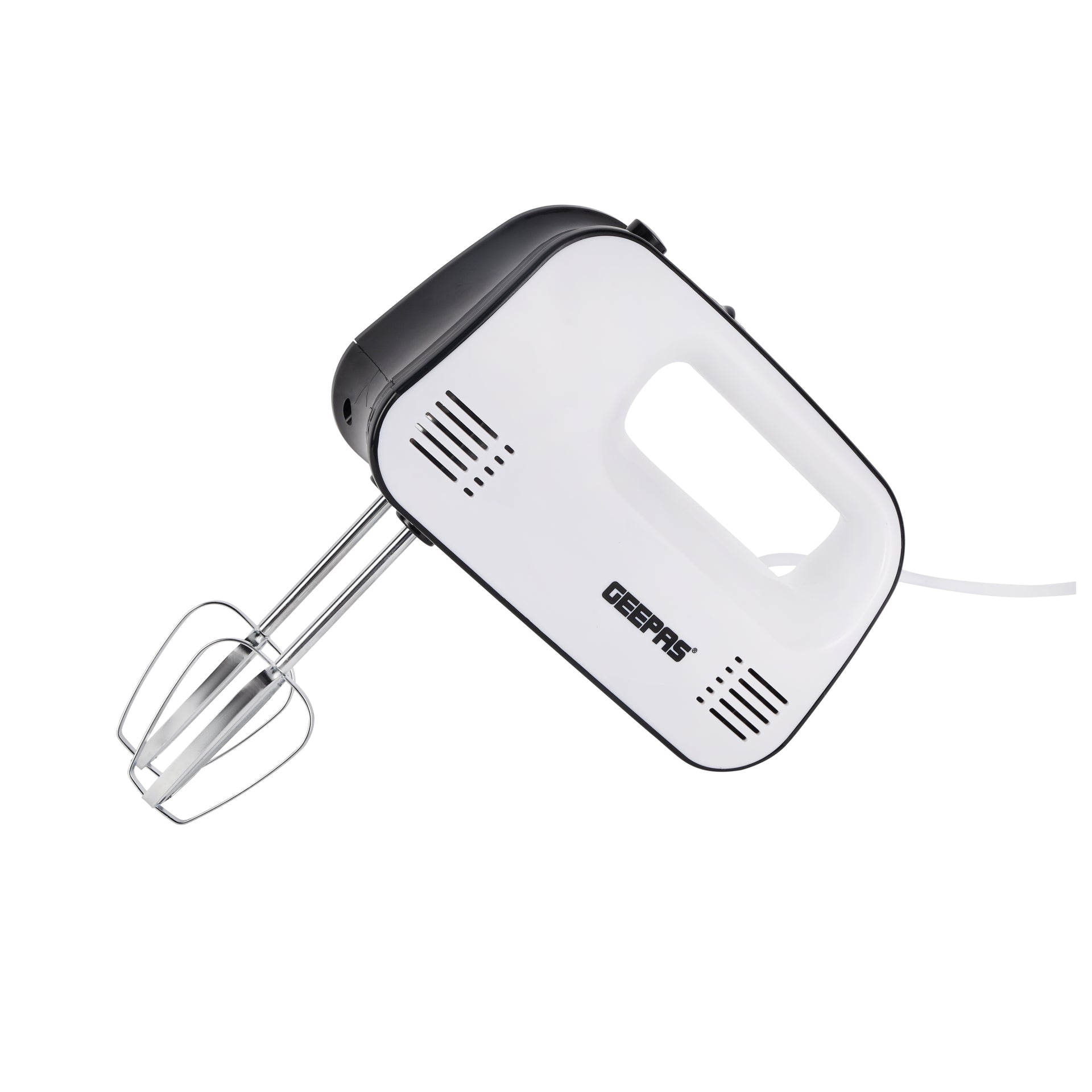 3-Speed Hand Mixer with Eject Button, Overheat Protection, Includes Beaters and Dough Hooks (2 Attachments) 150 W GHM43030 White/Black