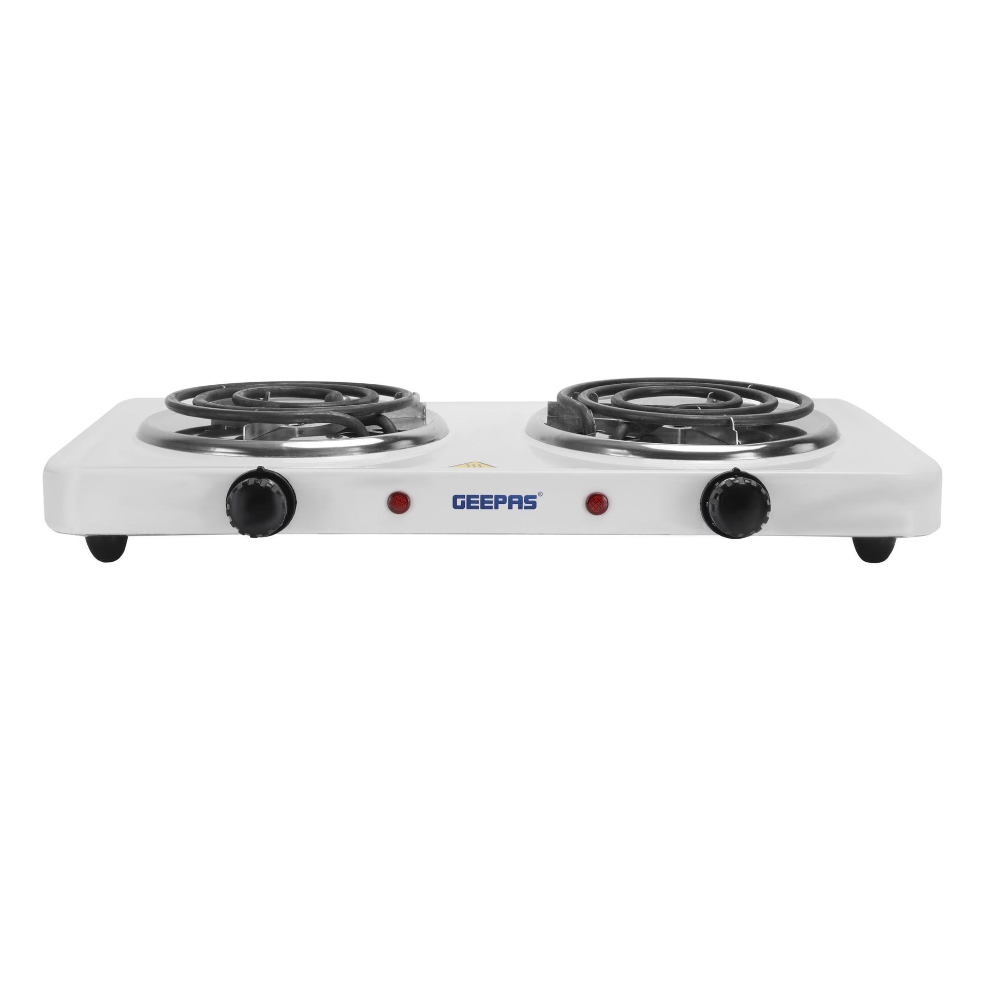 Double Electric Hot Plate with Double Solid Hotplates of 140+140 mm, Equipped with Adjustable Thermostat/ Ideal for Boiling/Frying and Other Cooking Tasks 2000 W GHP7576N White/Black
